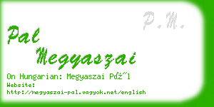 pal megyaszai business card